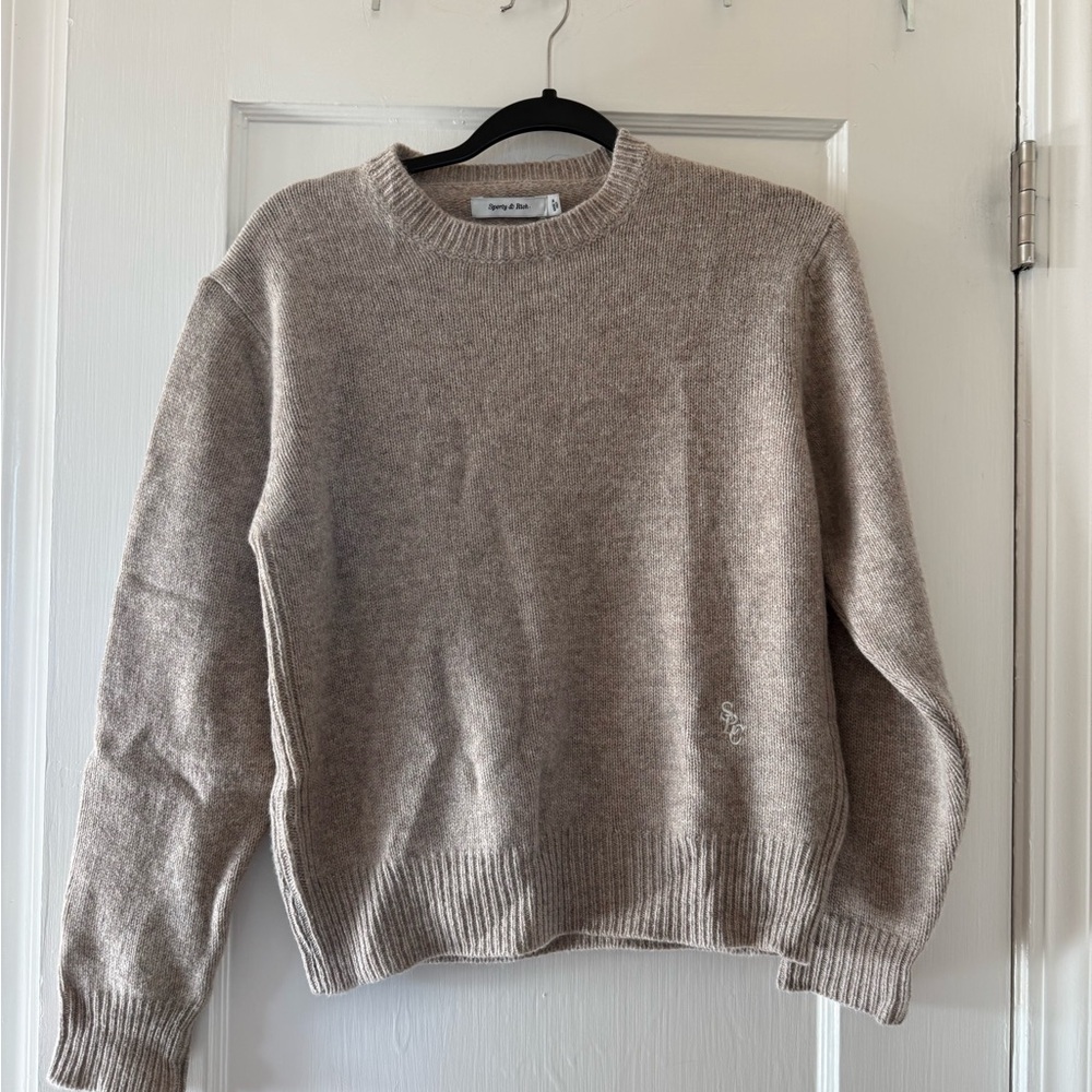Sporty &  rich Beige Crewneck Sweater size small, 100% wool